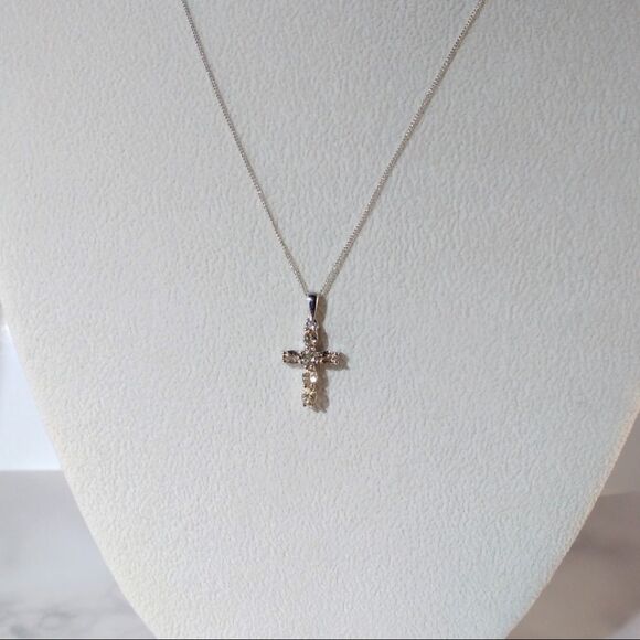 Yellow Topaz Cross Necklace - Picture 3 of 5